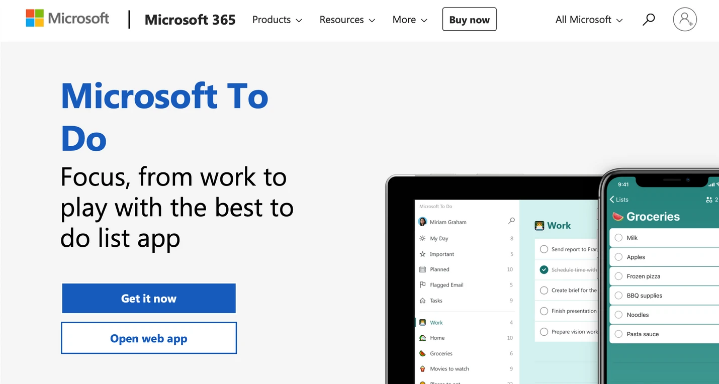 Image from Microsoft To Do